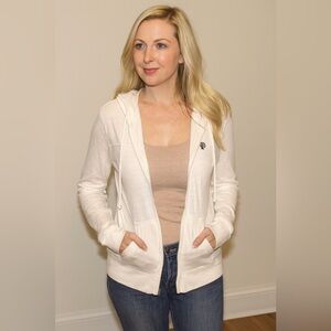 Victoria’s Secret PINK Full Zip White Cotton Hoodie XS